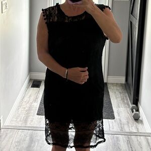 Beautiful tasteful lacy black dress size medium